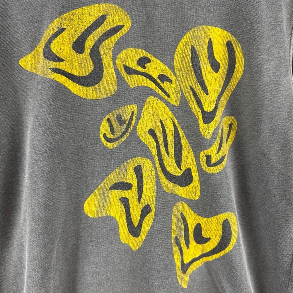 Girl Dangerous Women’s YELLOW PSYCHEDELIC SMILES Crew Neck Sweatshirt ~ S - Picture 2 of 12